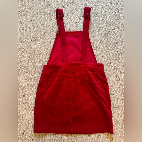 *3 for $9* Red Mini Overalls Dress - Picture 2 of 10